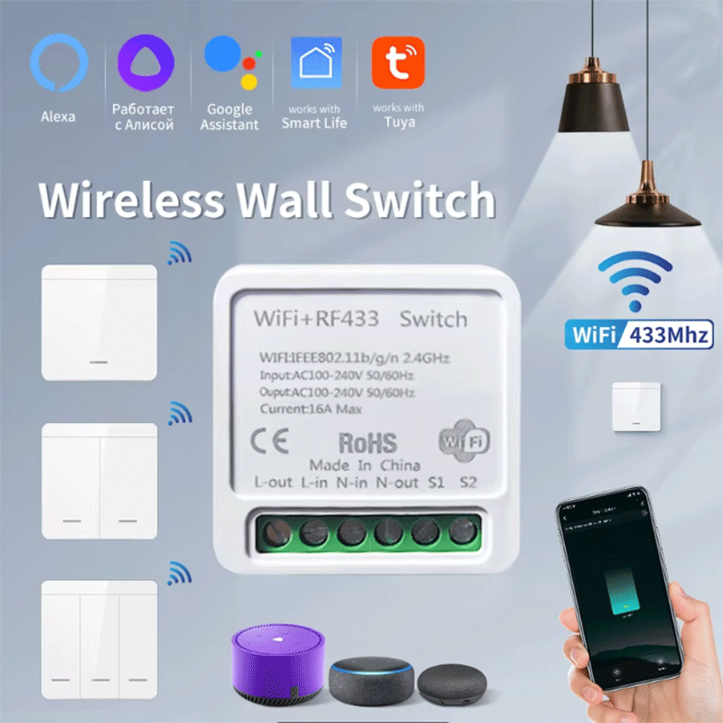 Smart Light Switch Wifi - Interrupteur intelligent WiFi Tuya, maison intelligente,