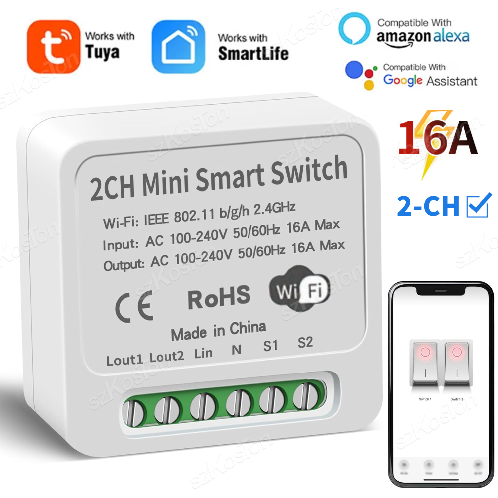 Smart Light Switch Wifi - 16A Tuya WiFi Module de commutation