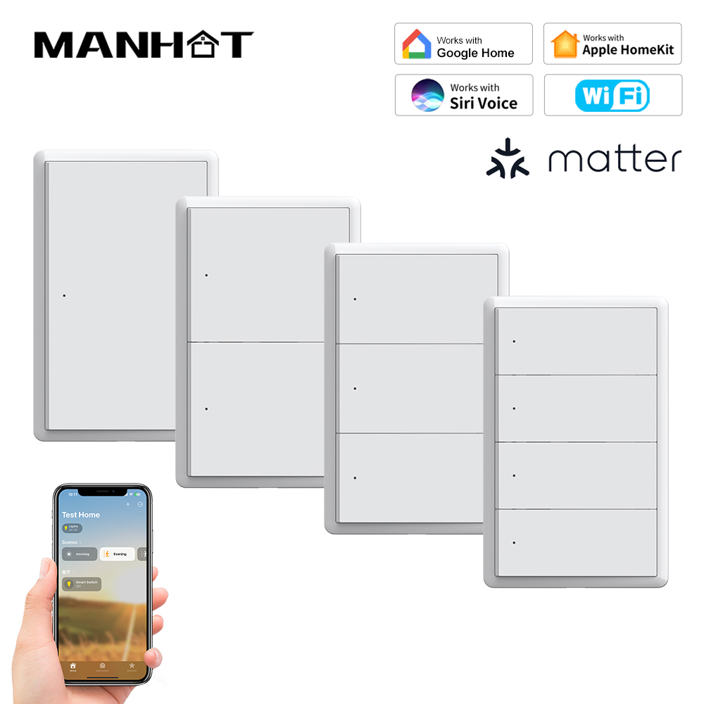 Smart Light Switch Wifi - Interrupteur intelligent WiFi MANHOT Homekit sans